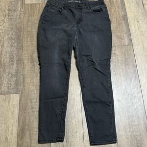 Old Navy Jeans Womens 14 Black Rockstar Super Skinny Mid Rise Denim Stretch Pant